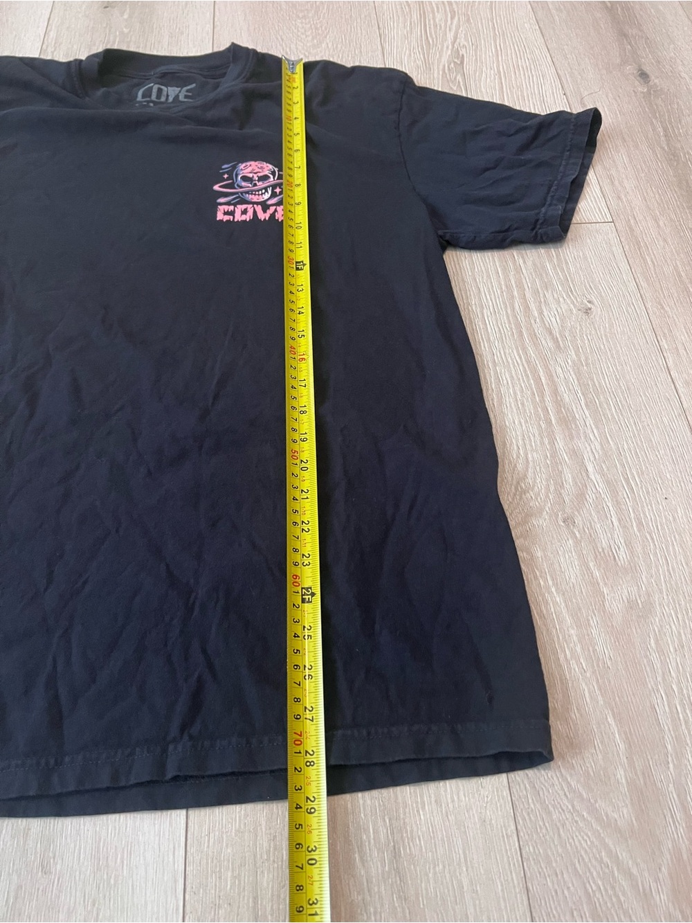 Cove Black Short Sleeve Crew Tee with Pink Chest Graphic - Picture 2 of 5